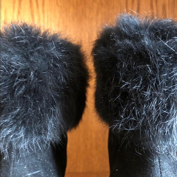 Rabbit Fur black ankle booties - Picture 5 of 6